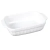 Gifi Plat à four rectangulaire en céramique blanc 22x13,5xH.5 cm
