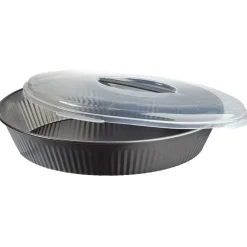 Gifi Plat à gâteau transportable forme rond gris