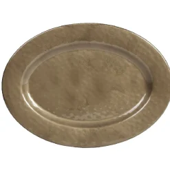 Sale Gifi Plat ovale doré noir martelé