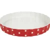 Gifi Plat à tarte rouge à pois blancs