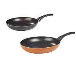 Clearance Gifi Poêle effet pierre noire et orange x2