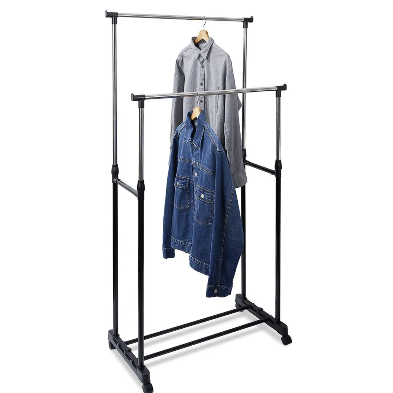 Gifi Rangement|Portant double en métal L80xl42xH95/165 cm