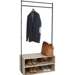 Gifi Rangement|Portant vestiaire range chaussures noir et marron