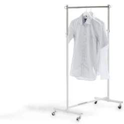 Gifi Rangement|Portant à vêtements gris sur roulettes