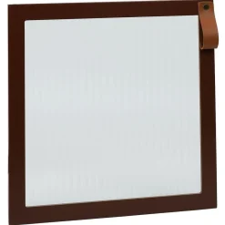 Gifi Rangement|Porte Box Cube 32,2xH32,2x1,2cm bois marron et verre transparent