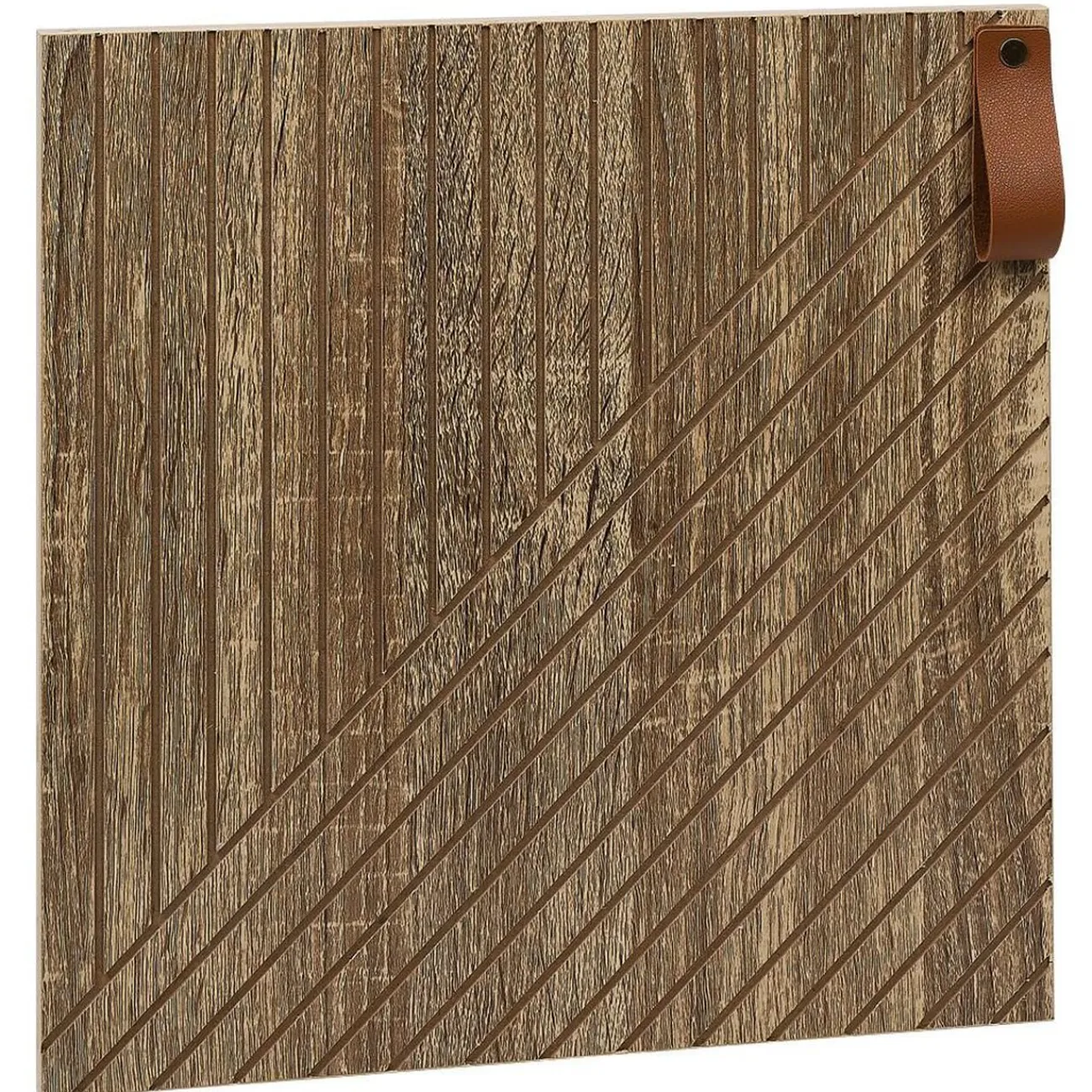 Gifi Rangement|Porte Box Cube 32,2x32,2x1,2cm bois sculpté marron