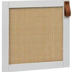 Gifi Rangement|Porte Box Cube 32,2x32,2x1,2cm quadrillage rotin et bois blanc