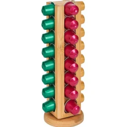 Discount Gifi Porte capsules rotatif en bambou Ø10xH29cm