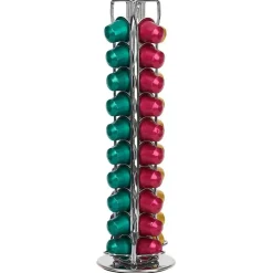 Discount Gifi Porte capsules rotatif en inox Ø11xH37cm