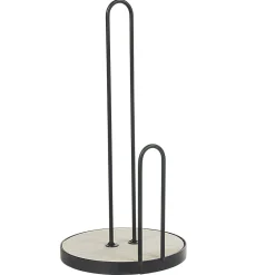 New Gifi Porte essuie-tout métal bambou beige noir