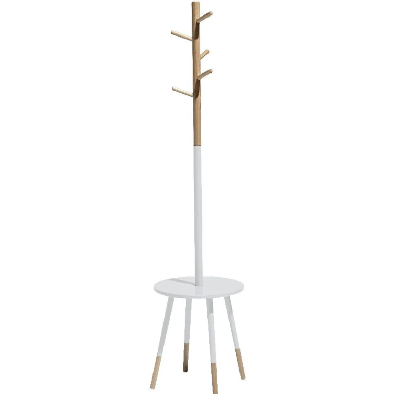 Gifi Rangement|Porte manteau blanc et bois nature