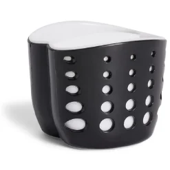 New Gifi Porte-éponge en plastique noir - 9,5x9,5xH8,3cm