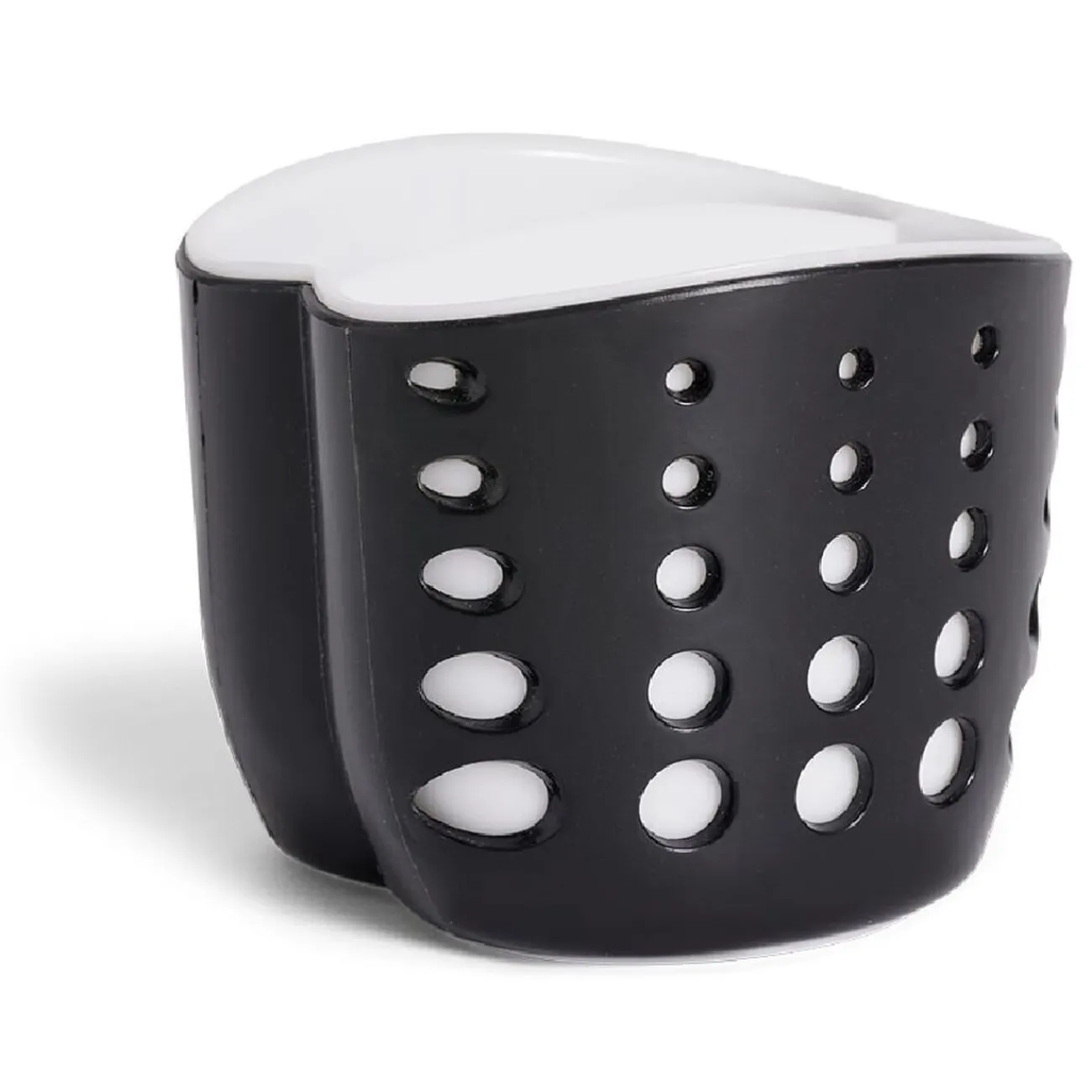 New Gifi Porte-éponge en plastique noir - 9,5x9,5xH8,3cm