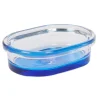 Gifi Aménagement Salle De Bain^Porte savon en verre effet tie and die bleu