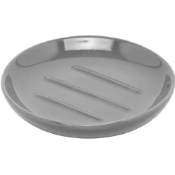 Gifi Aménagement Salle De Bain^Porte savon rond céramique gris