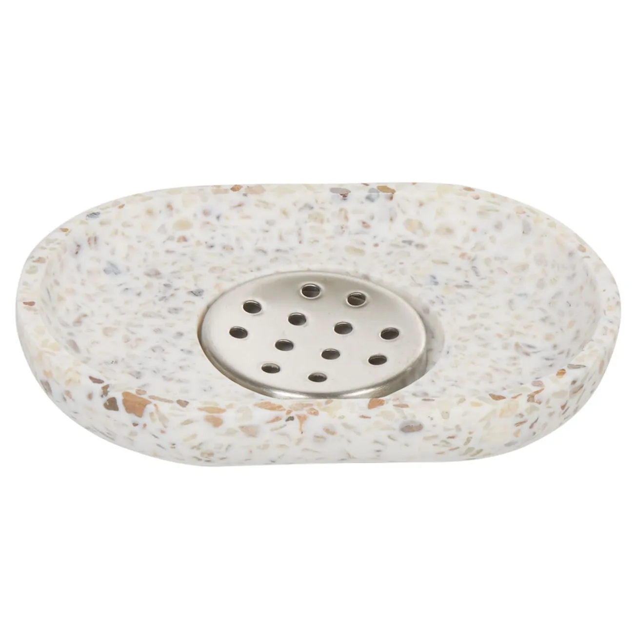 Gifi Aménagement Salle De Bain^Porte savon Terrazzo résine effet granit beige