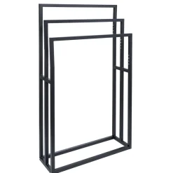 Gifi Aménagement Salle De Bain^Porte serviette 3 niveaux métal noir