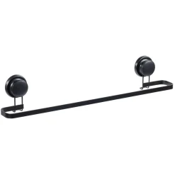 Gifi Aménagement Salle De Bain^Porte serviette à ventouses métal noir L.60 cm