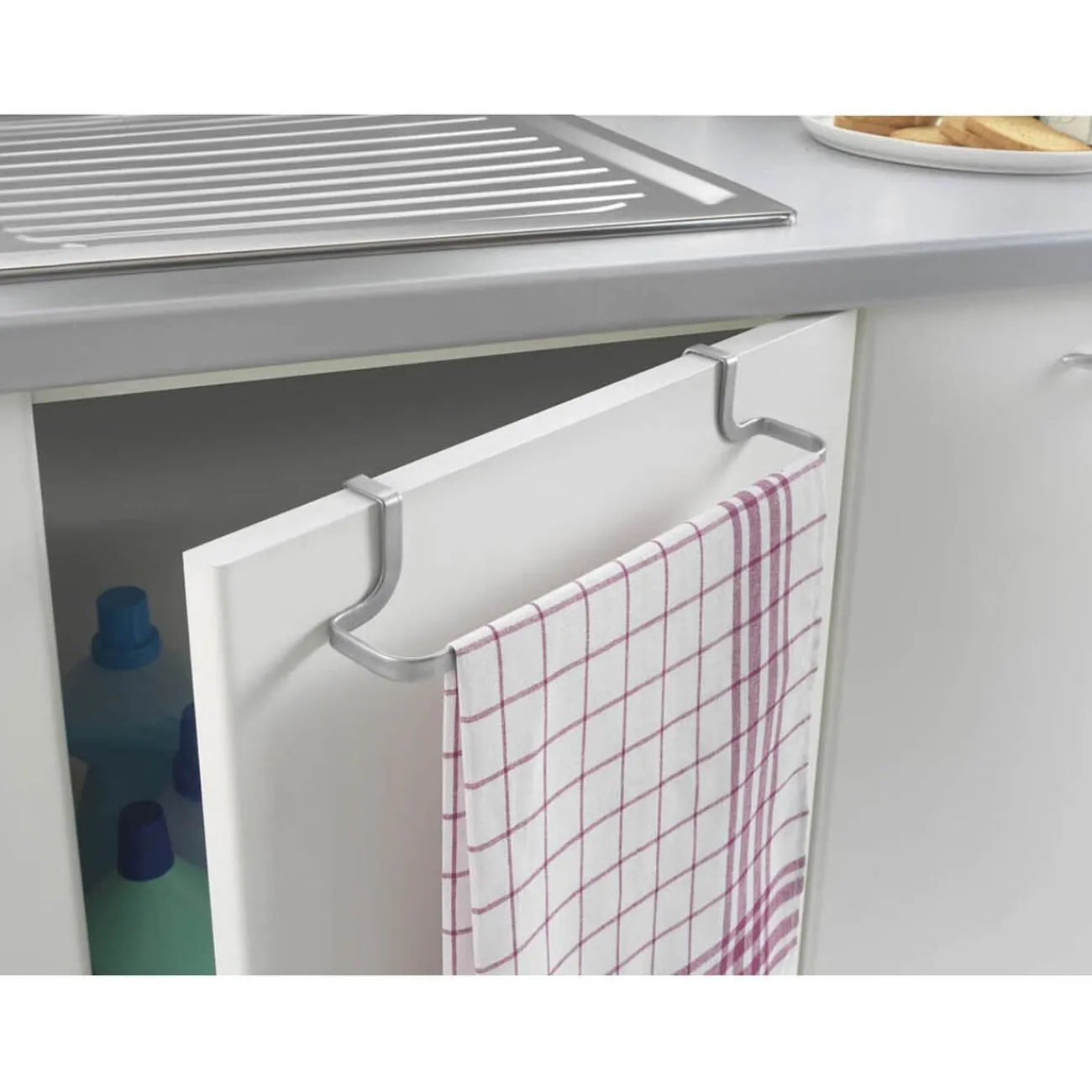 Gifi Rangement|Porte torchon Metaltex à fixer sur porte de meuble