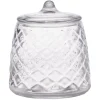 Gifi Aménagement Salle De Bain^Pot à coton verre transparent Ø10xH12cm