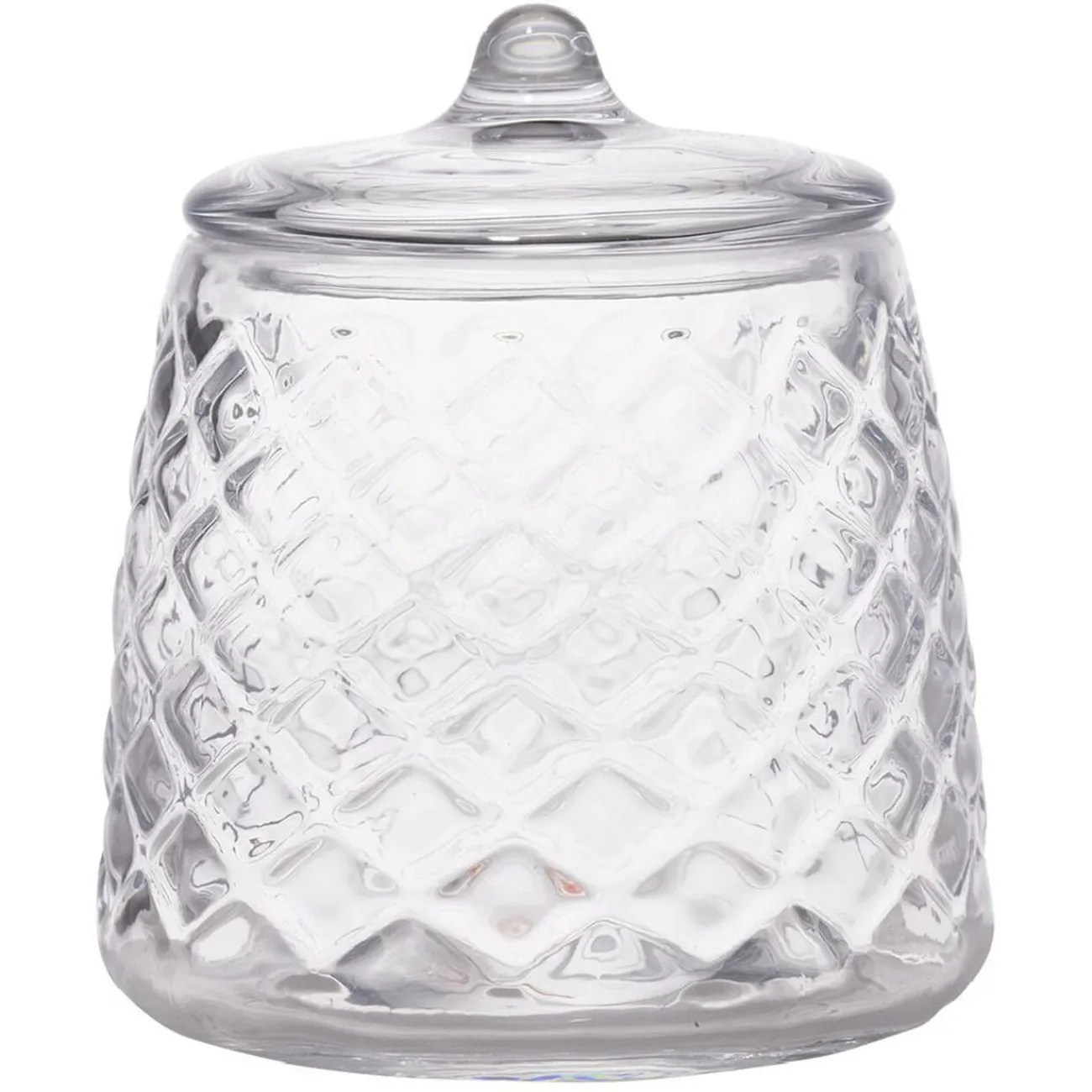 Gifi Aménagement Salle De Bain^Pot à coton verre transparent Ø10xH12cm