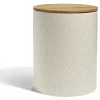 New Gifi Pot de conservation 1,6L grès et couvercle bambou Ø14,2xH17,7cm