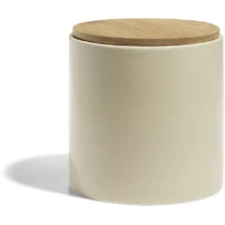 Sale Gifi Pot de conservation 500ml grès carreaux de ciment couvercle bambou Ø10xH10cm