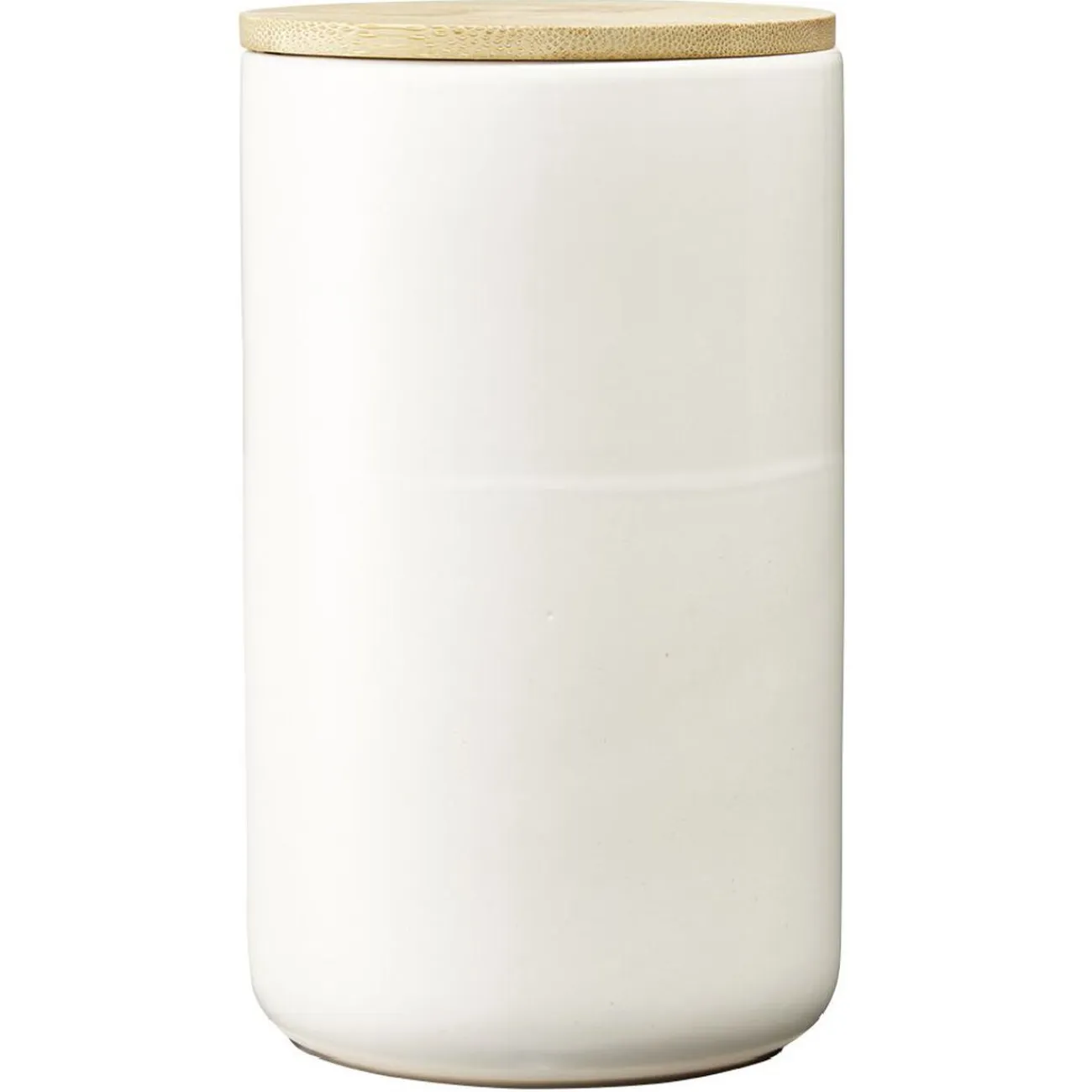 Hot Gifi Pot en céramique blanc avec couvercle en bois H16,5 cm