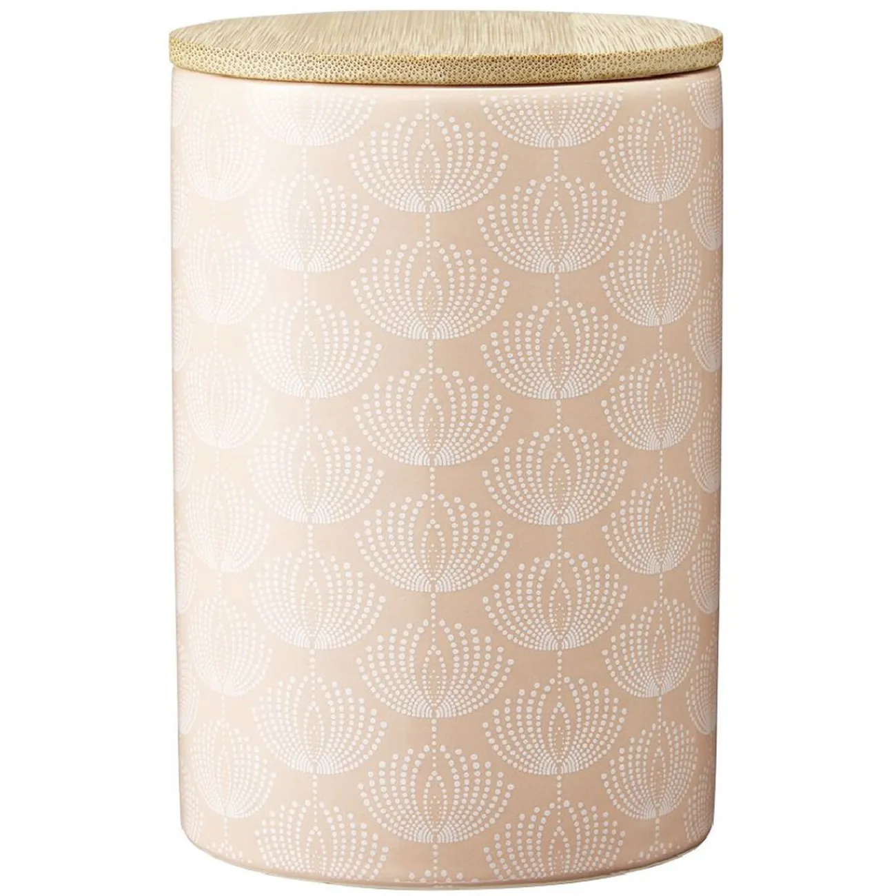 Outlet Gifi Pot en céramique à motif rose avec couvercle en bois H14 cm