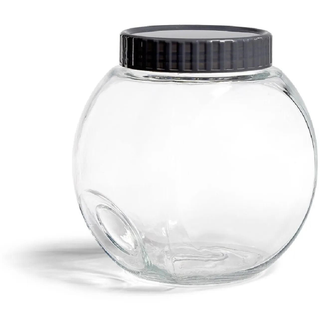 Outlet Gifi Pot en verre transparent avec couvercle plastique - 17,5x12,5xH.17cm