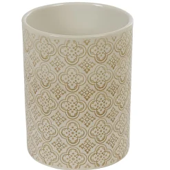 Hot Gifi Pot à ustensiles de cuisine en céramique à motifs beige