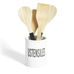 Clearance Gifi Pot à ustensiles dolomite blanc Ø10xH13,2cm