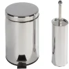 Gifi Aménagement Salle De Bain^Poubelle salle de bain 5 L et brosse WC gris
