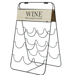Discount Gifi Range bouteilles 9 compartiments métal noir bois design Wine