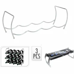 Clearance Gifi Range bouteilles empilable12 compartiments métal argenté