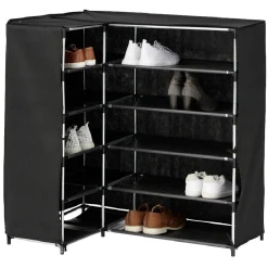 Gifi Rangement|Range chaussures d'angle noir 90x60xH90 cm
