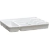 Discount Gifi Range couvert blanc fond silicone gris 5 compartiments