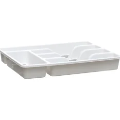 Discount Gifi Range couvert blanc fond silicone gris 5 compartiments