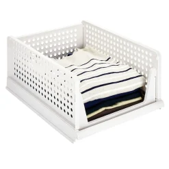 Gifi Rangement|Rangement dressing superposable coulissant blanc grand modèle