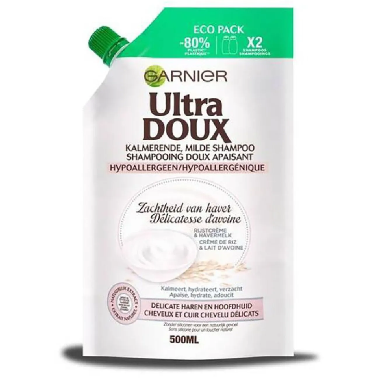 Gifi Bien-Être^Recharge shampoing Garnier crème de riz et lait d'avoine bio 500ml