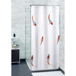 Gifi Equipement Douche^Rideau de douche blanc motif poissons