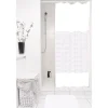 Gifi Aménagement Salle De Bain^Rideau de douche blanc motifs fleurs sans anneaux