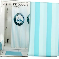 Gifi Aménagement Salle De Bain^Rideau de douche bleu
