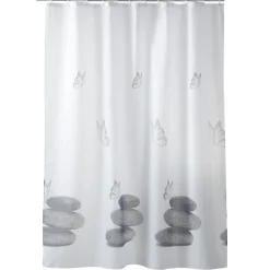 Gifi Aménagement Salle De Bain^Rideau de douche design galets