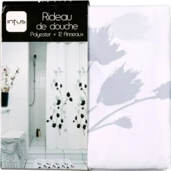 Gifi Aménagement Salle De Bain^Rideau de douche fleur