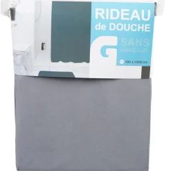 Gifi Aménagement Salle De Bain^Rideau de douche gris sans anneaux