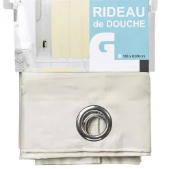 Gifi Aménagement Salle De Bain^Rideau de douche ivoire