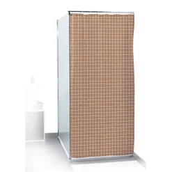 Gifi Equipement Douche^Rideau de douche orange et blanc 180x200cm 100% polyester