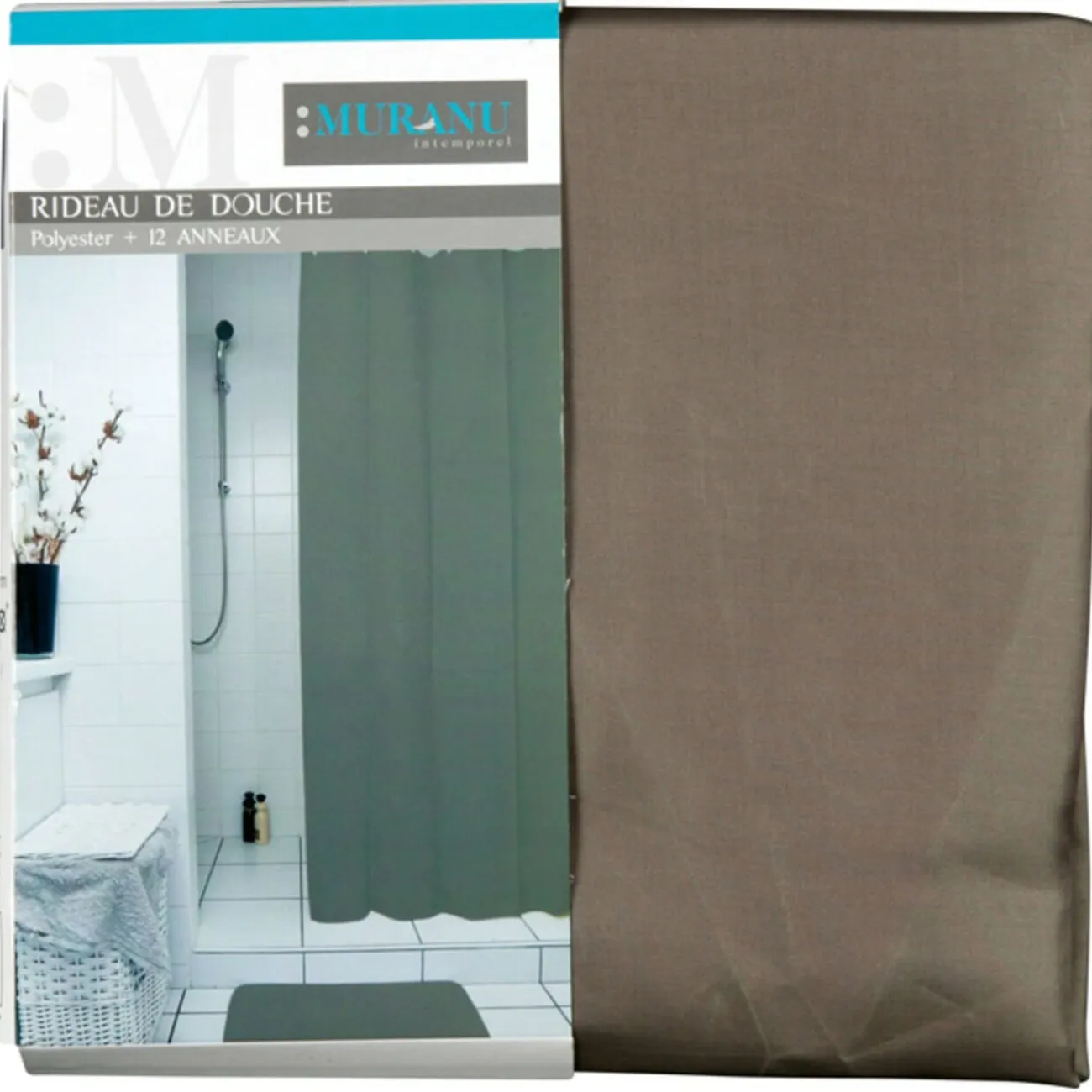 Gifi Aménagement Salle De Bain^Rideau de douche taupe