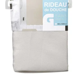 Gifi Aménagement Salle De Bain^Rideau de douche taupe sans anneaux